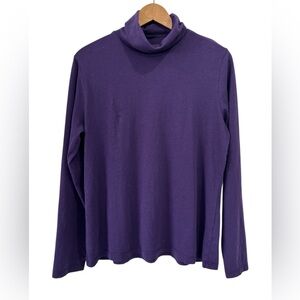 Nomadic Traders Pima Cotton Made in Peru Lightweight Turtleneck in Purple - M